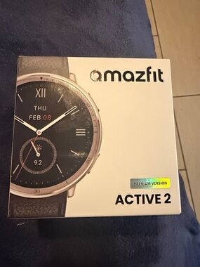 Amazfit Active 2 44mm Fitness Smart Watch with Leather Brand New Sealed